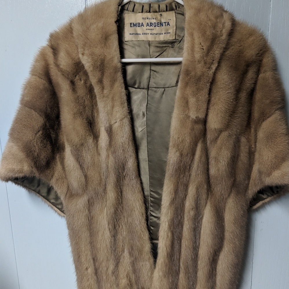 Vintage Genuine Grey Mink Wrap
